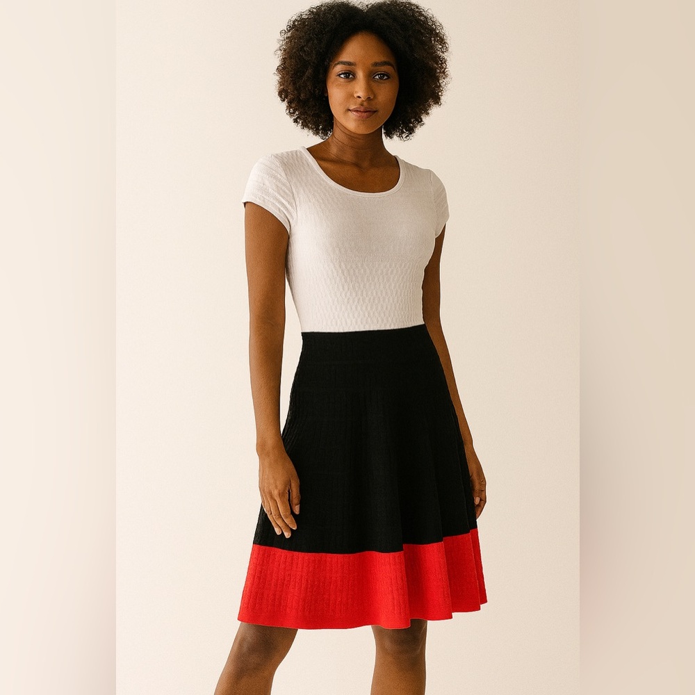 Sold Karen Millen White and Red Midi Dress